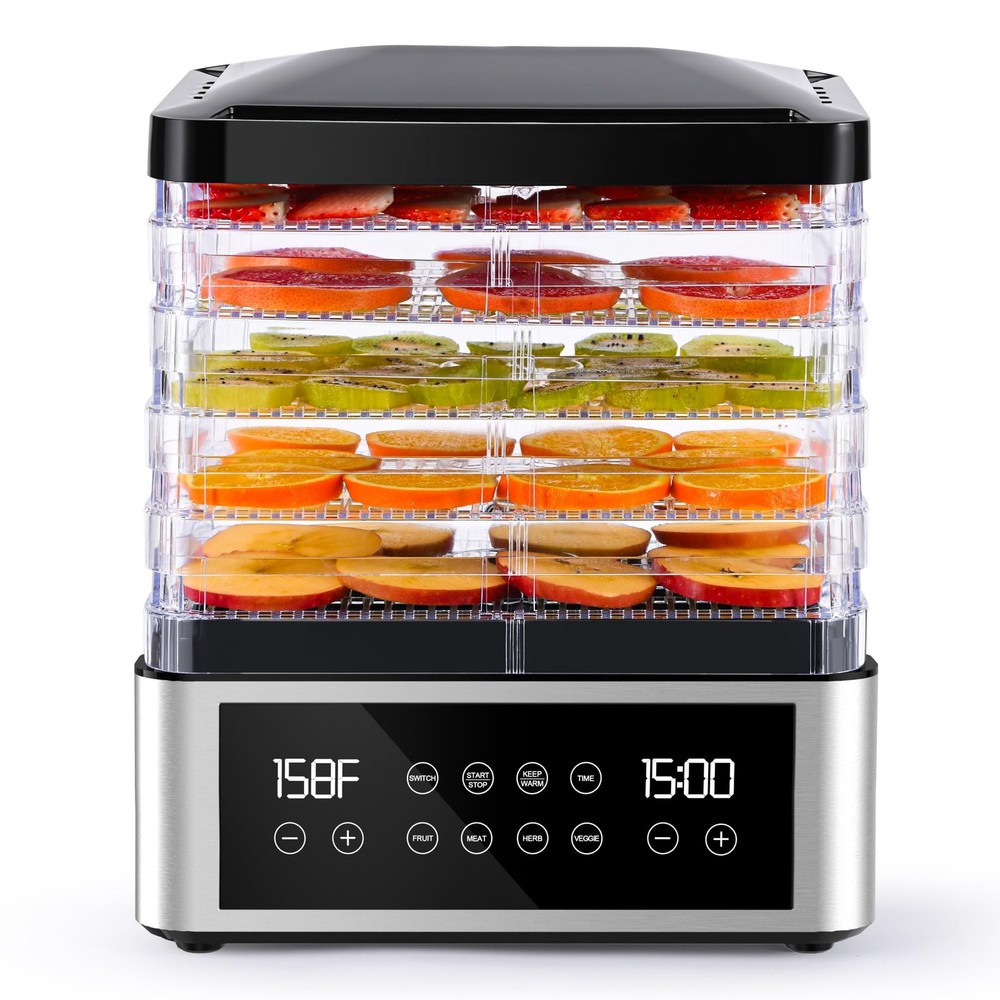 Food Dehydrator, One-Touch Dehydrator with Automatic Temperature Control 5 BP...