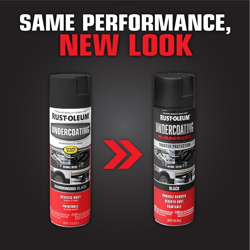 Rust-Oleum 248657-6PK Stops Rust Undercoating Spray, 15 oz Rubberized Black6Pack