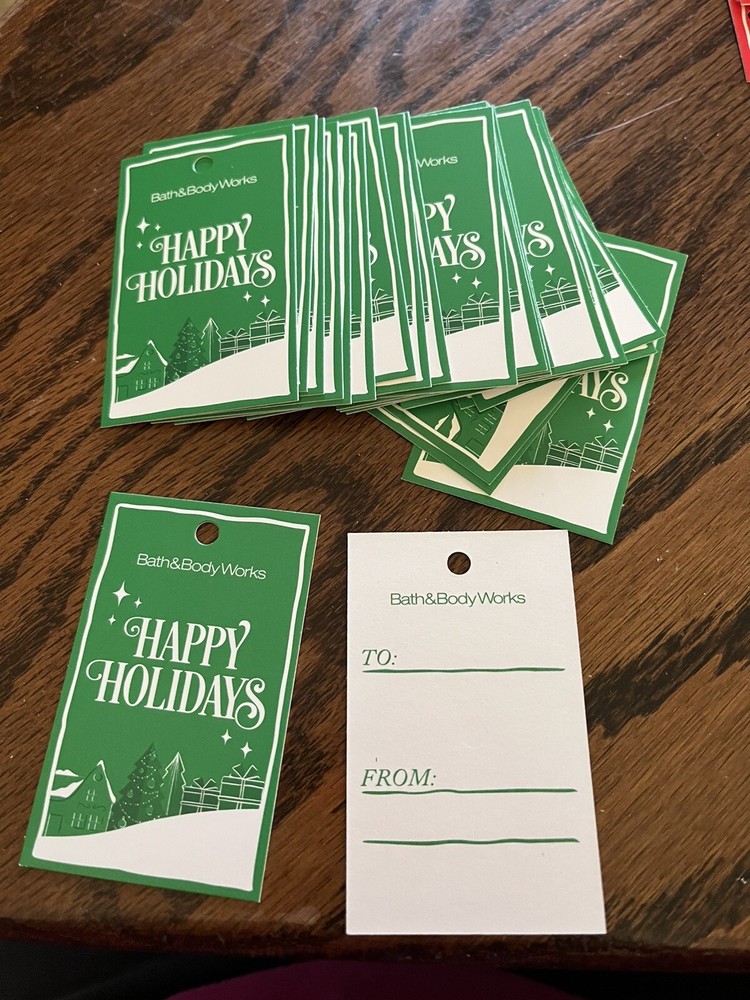 New 25 Bath & Bodyworks Green Gift Tag