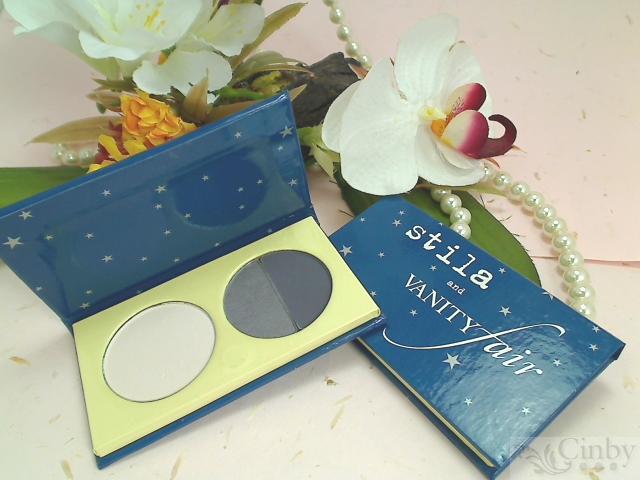 Stila 3 Color Eyeshadow Compact - Off White / Gray - Full Size - New