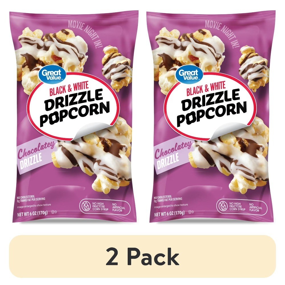 Black and White Drizzle Popcorn 6 oz Twin Pack