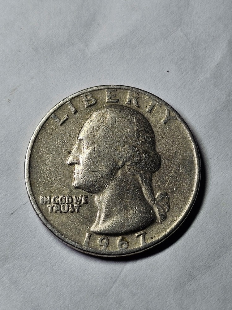 1967 Quarter No Mint Mark, Reverse side  Double Die Error