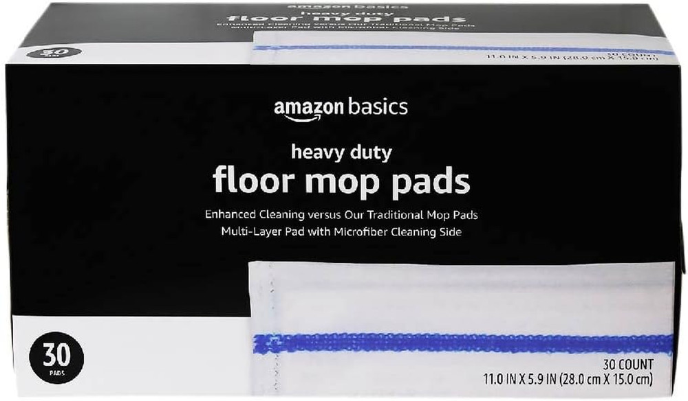 Amazon Basics Heavy Duty Disposable Floor Cleaning Mopping Pads with Absorbent