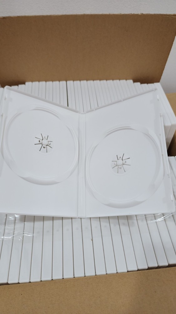 STANDARD Solid White Color Double DVD Cases Box Of 100 New