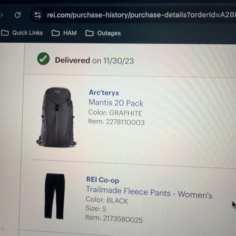 Arc’teryx Mantis 20 Backpack Gray Excellent Condition Lightly Used