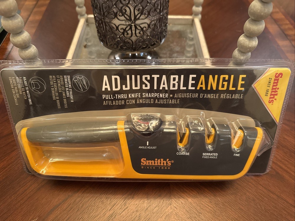 Smith's 50264 Adjustable Manual Knife Sharpener Grey/Yellow