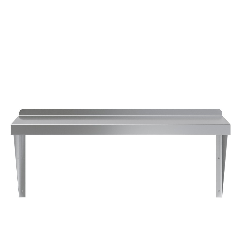14" Width x 30" Length | Stainless Steel Wall Shelf | Square Edge