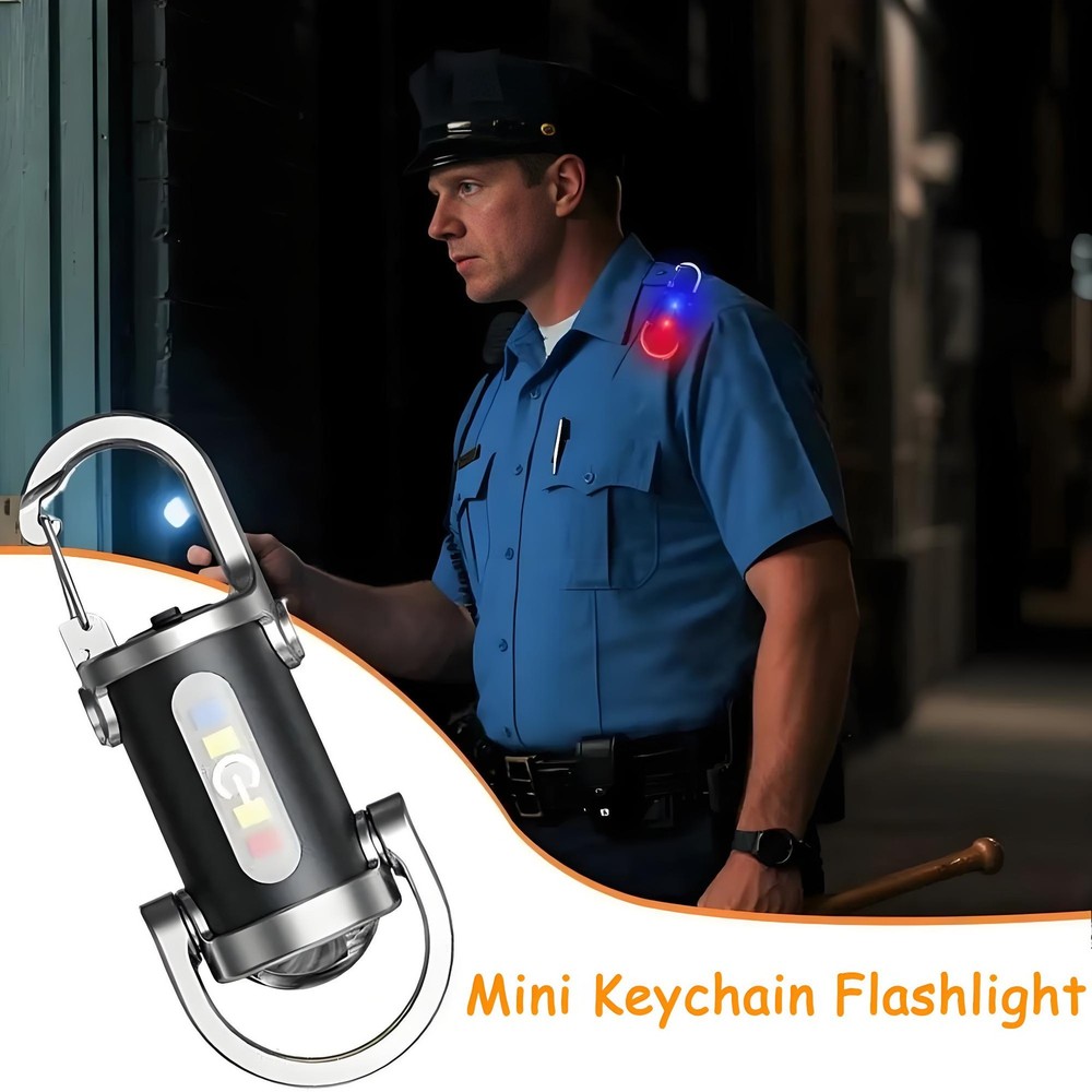 2PCS Portable Rechargeable Bright Keychain Flashlight Charger,Emboadlie Mode AE
