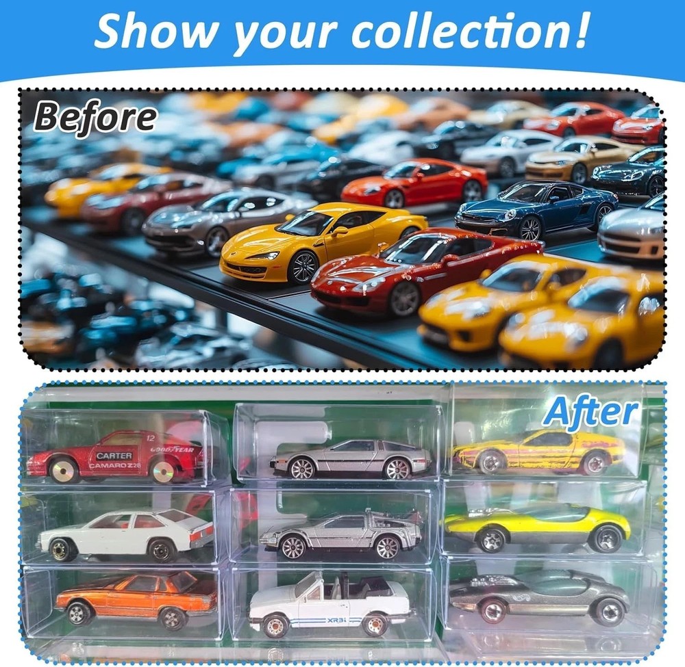 120 PCS 1/64 Display Case for Model Car,Clear Case,Storage Clear