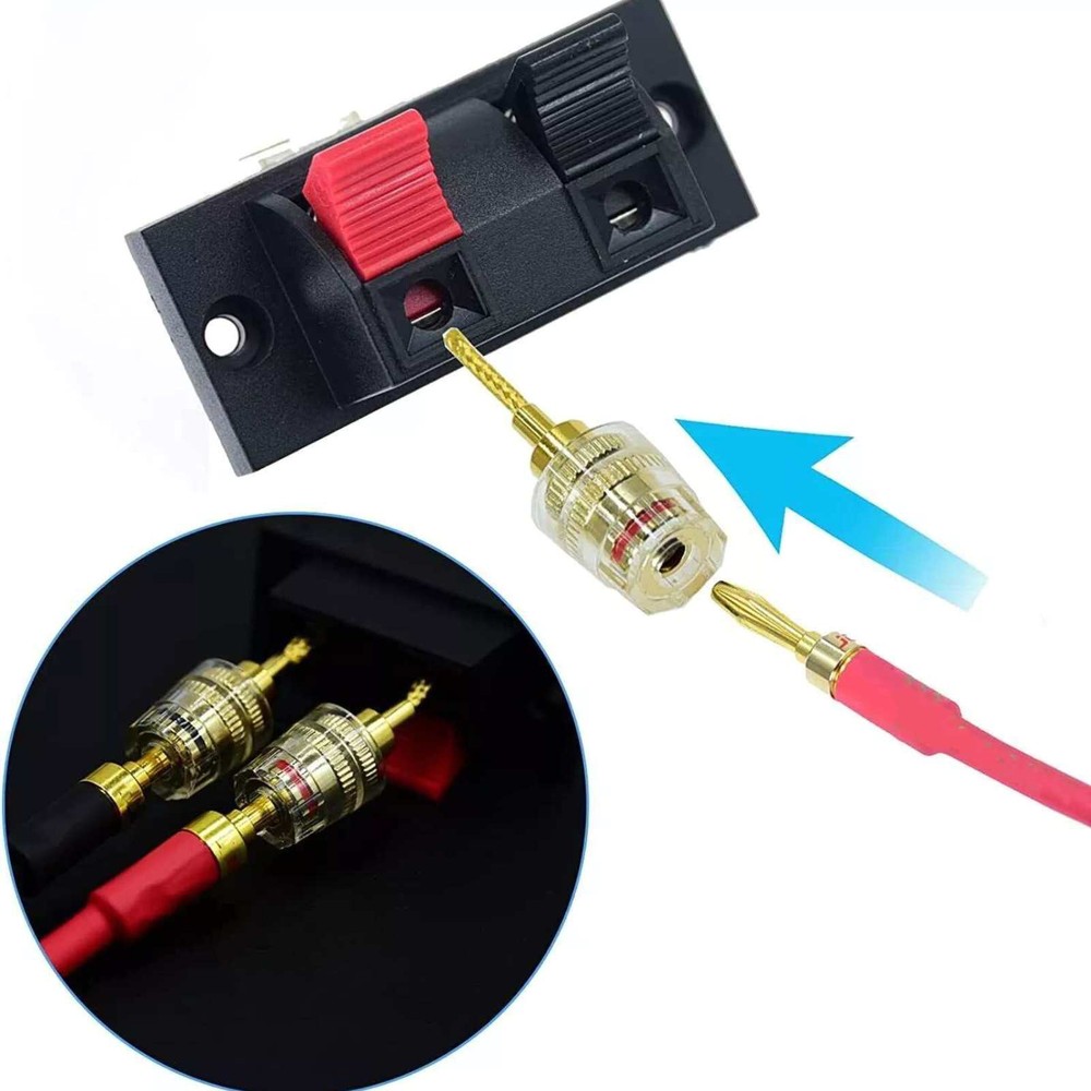 4* Replacement 4mm HIFI Cable Banana Adapter Socket Pin Interface(2mm) Connector