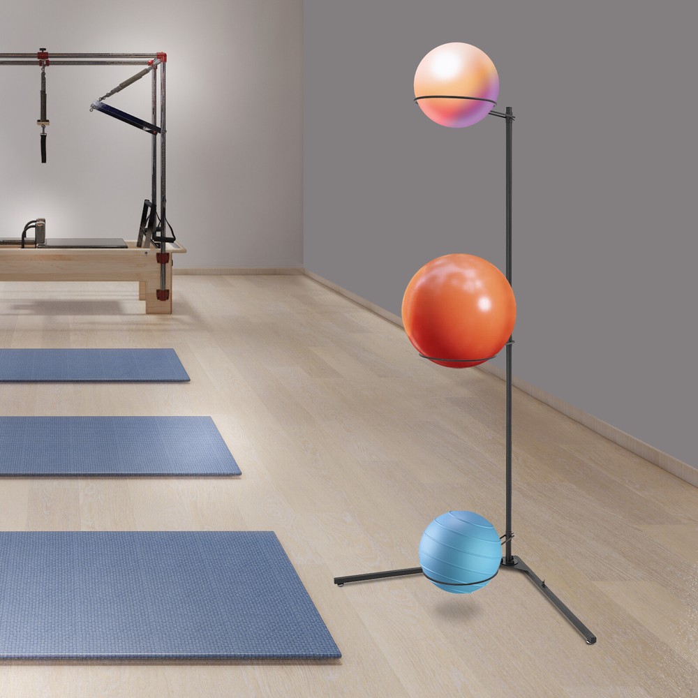 Stability Ball Rack - Durable Exercise Ball Stand for 3 Balls Storage