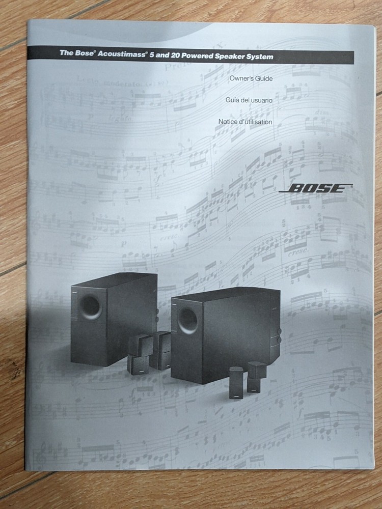 Bose Acoustimas 5 and 20 powered speaker system manual OEM