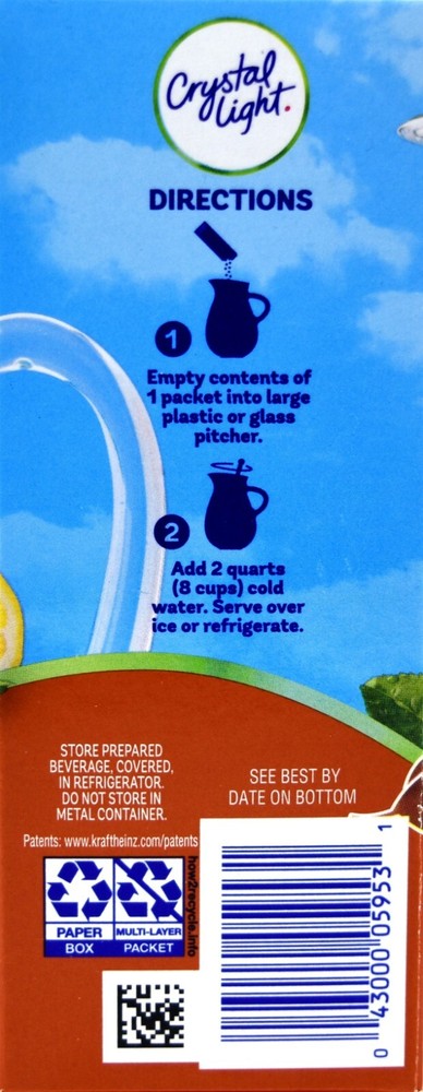 8 12-Quart Boxes Crystal Light Sweet Tea Drink Mix