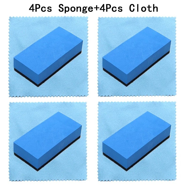 Ceramic Coating Applicator Blue Kit Sponge & Microfiber Cloth for Car Wax