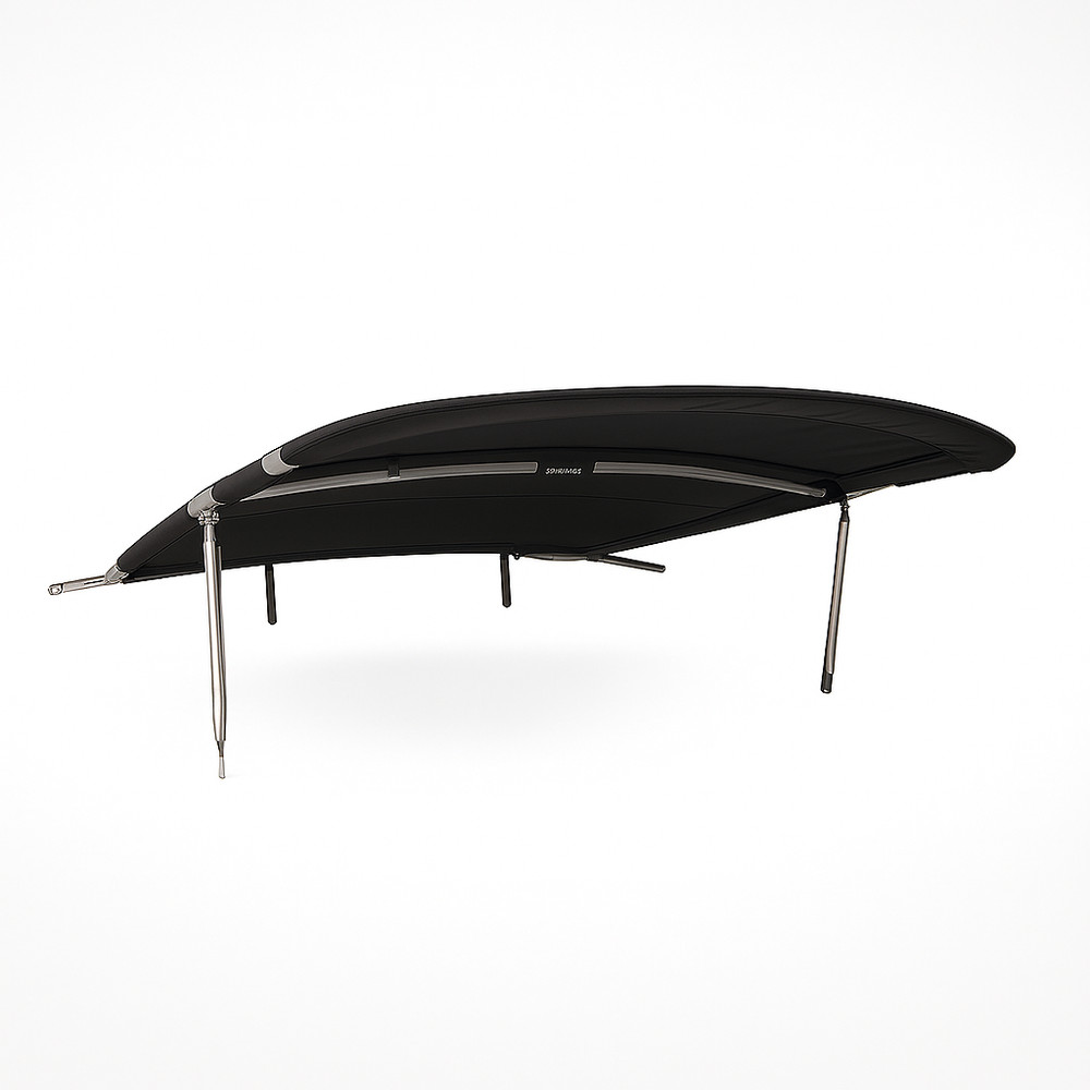 Universal Wakeboard Tower Mounted Flat Cargo Bimini Top Cover - Canvas Frame