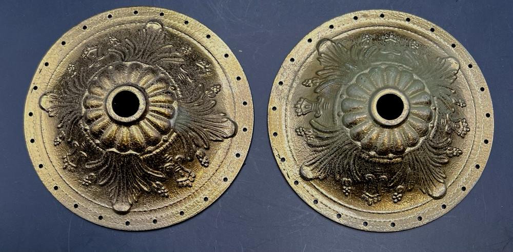 VTG 2 matching solid bronze decorative architectural embellishment rosettes Base
