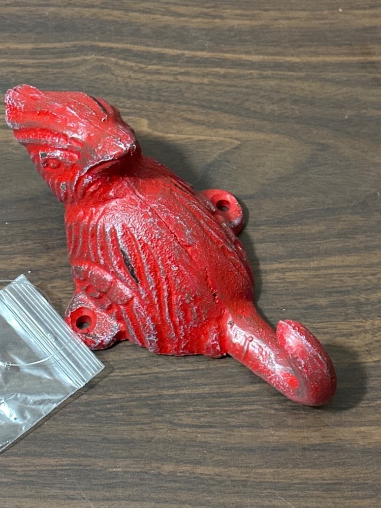 Abbott Collection Rustic Red Cast Iron Cardinal Wall Hook