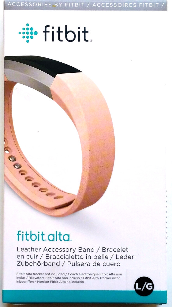 Fitbit Alta Leather Band Replacement Accessory Large Pink OEM New Sealed!