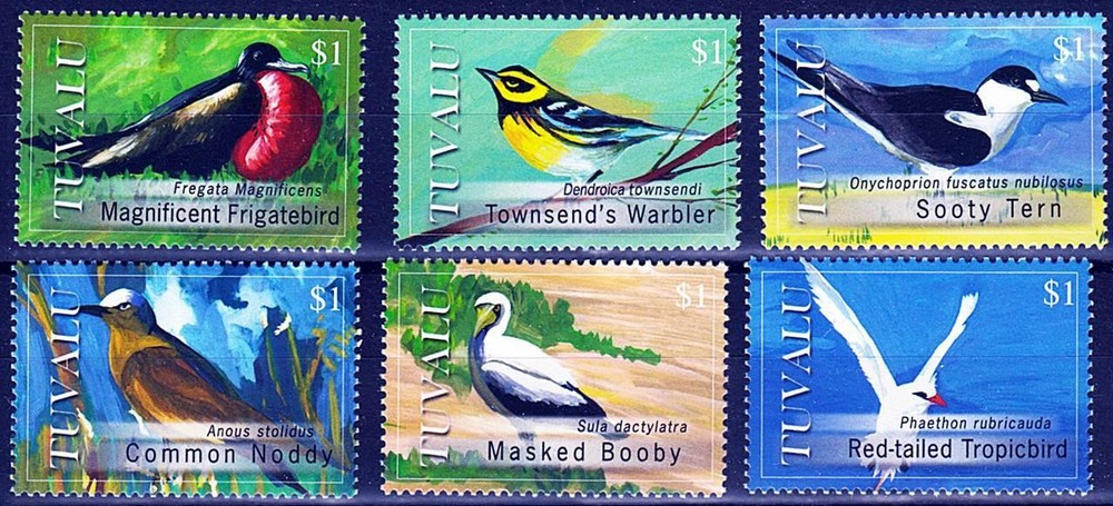 👉TUVALU = TROPICAL BIRDS MNH  🅵🆁🅴🅴 🆂🅷🅸🅿🅿🅸🅽🅶