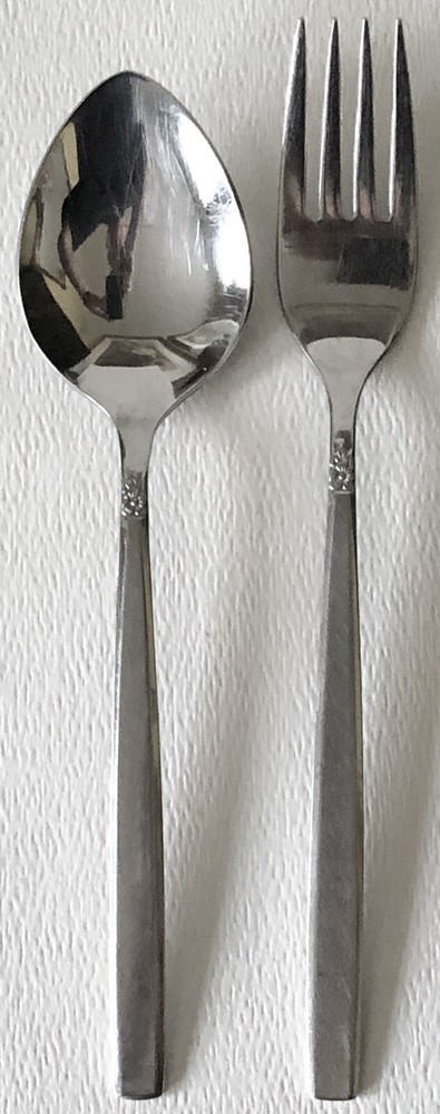 Oneida MELISSA Burnished 1881 Rogers DINNER FORK + SOUP SPOON Stainless Flatware