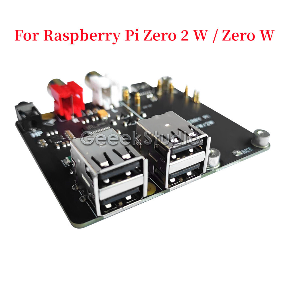 X302 HiFi DAC HAT Audio Card & USB HUB for Raspberry Pi Zero 2 W / Zero W