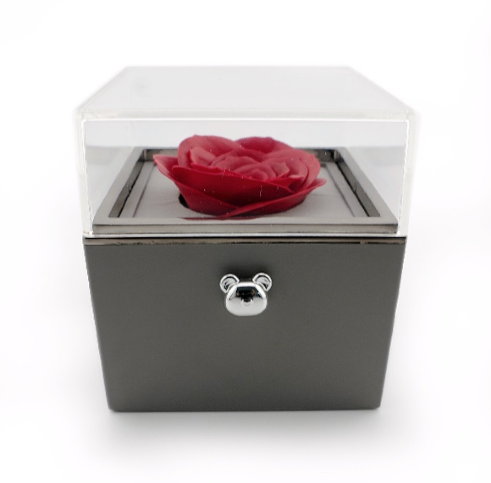 Amore Box - Red Rose Jewelry Gift Box with Teddy Bear Button - 6 Pack Bundle