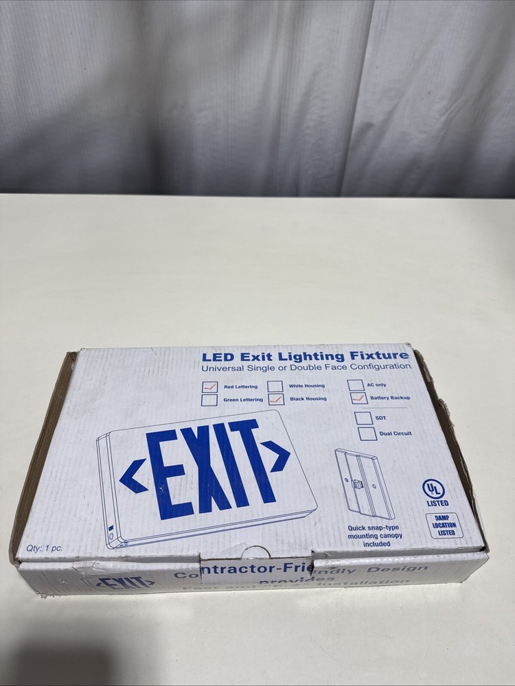 Beghelli Illuminated Exit Sign 2 W LED EZXTEU2RBEM Black