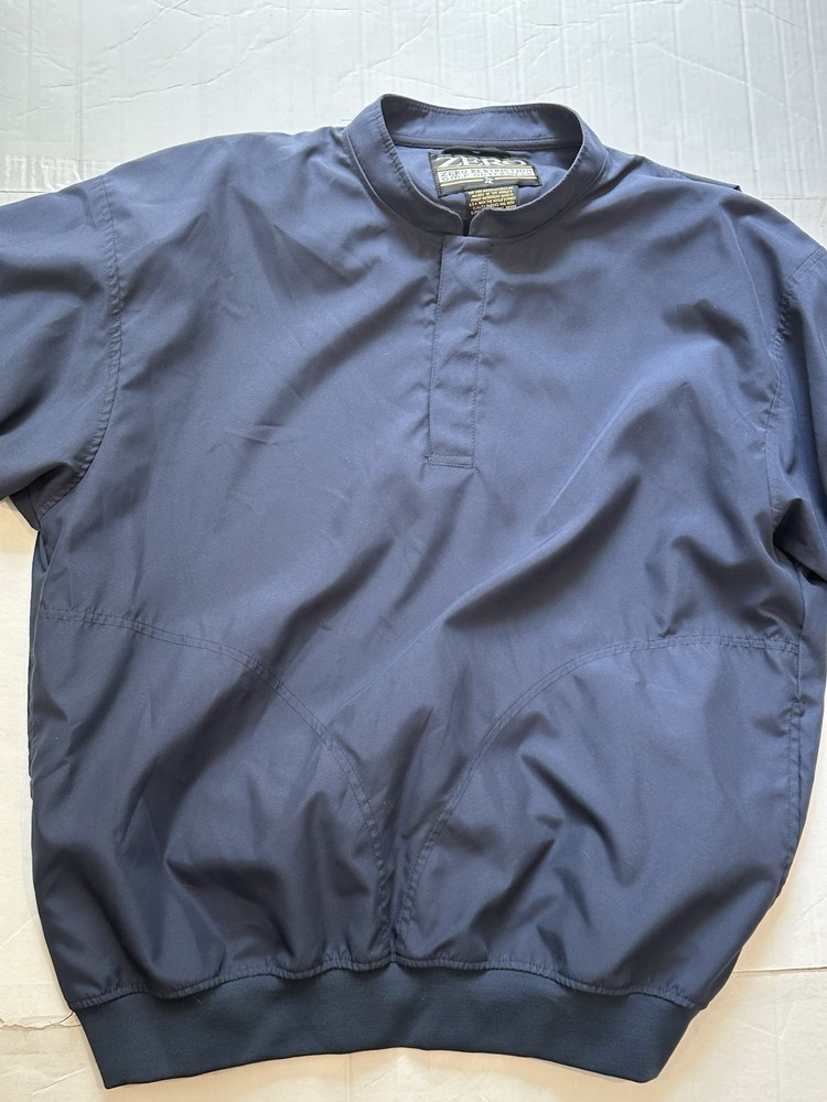 Zero Restriction Pullover Mens Large Short Sleeve Blue Windbreaker