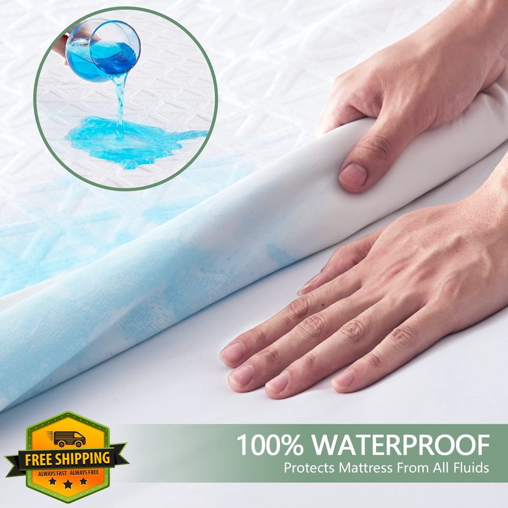 King Waterproof Mattress Protector Breathable White
