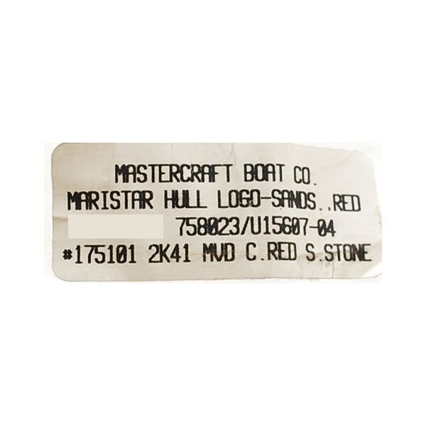 Mastercraft 758023 Maristar Foam Raised Boat Decal