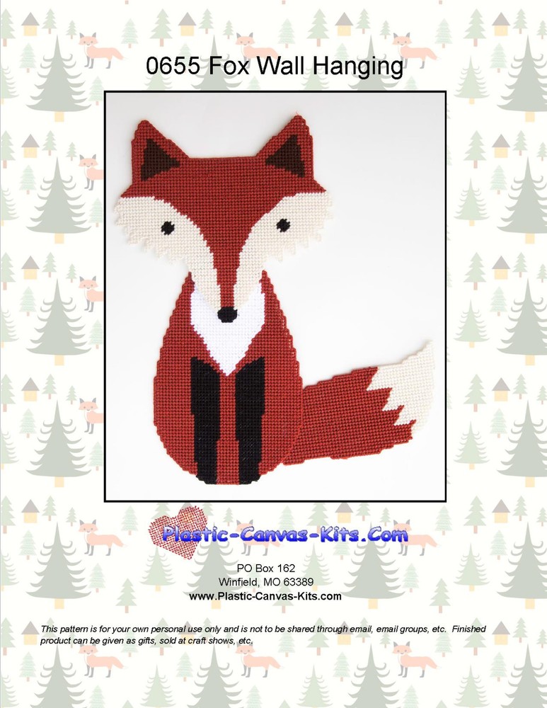 Fox Wall Hanging-Plastic Canvas Pattern or Kit