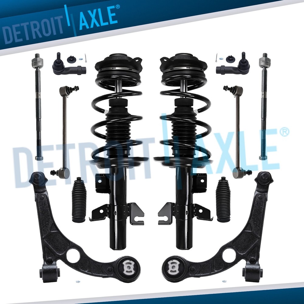 Front Struts Lower Control Arms Tie Rods Sway Bars for 2013 - 2016 Dodge Dart