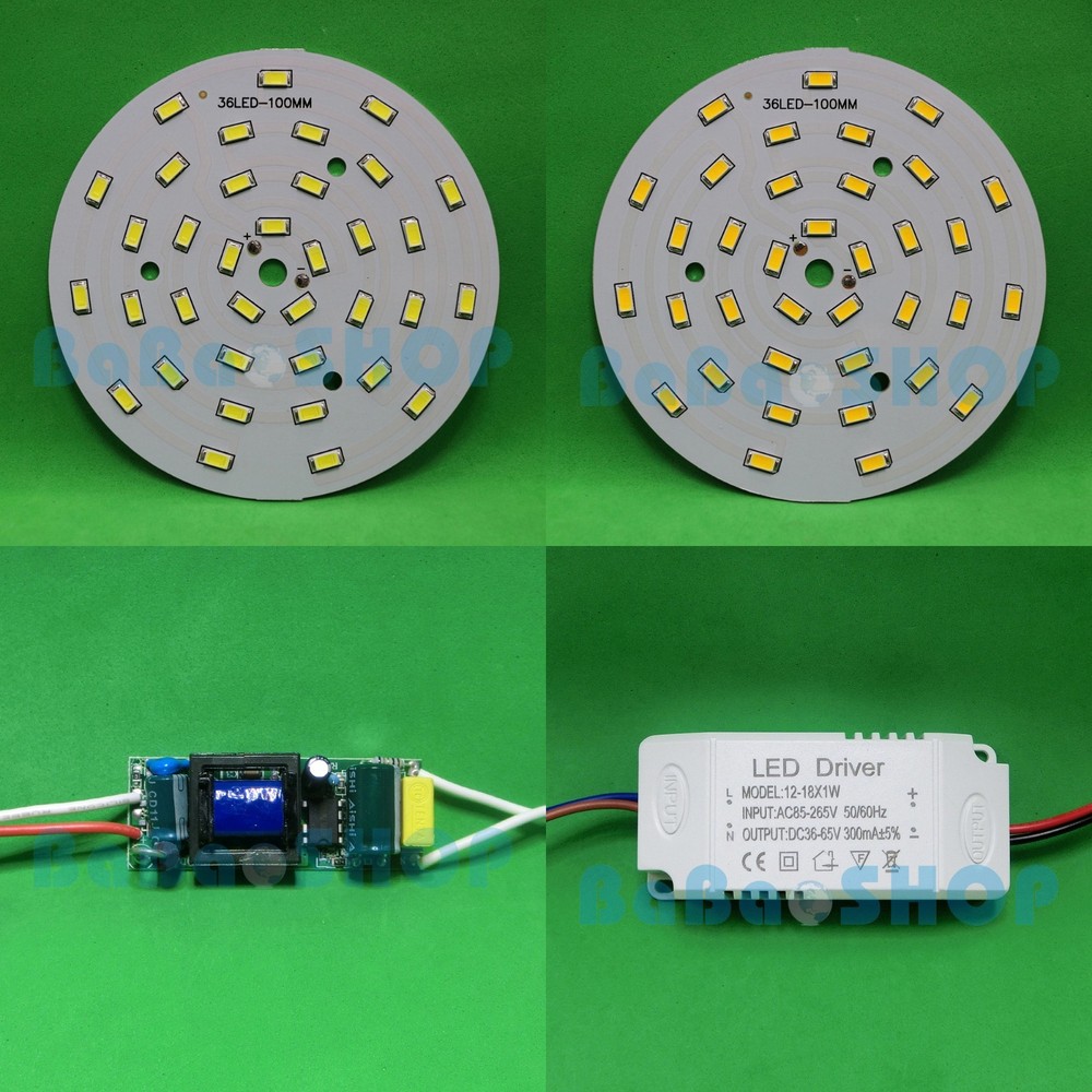 1pc 18W 3000K / 6000K Warm Cold White 5730 LED Lamp Light Bulb 100mm + Driver