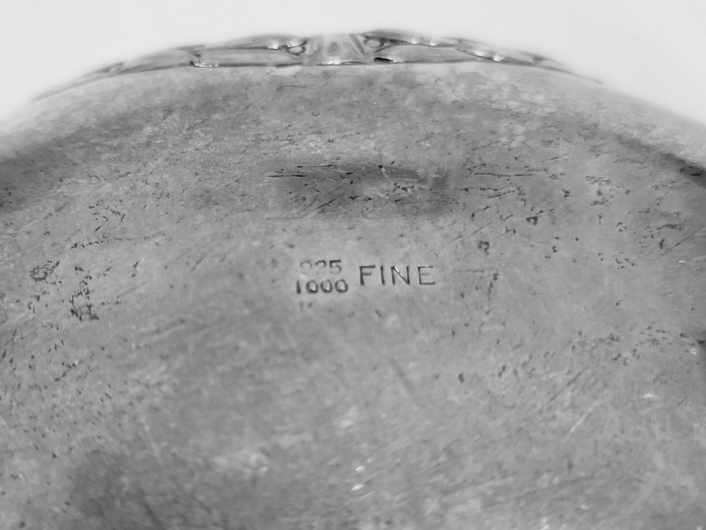 STERLING SILVER OVAL DISH / SALT CELLAR RAM'S HEAD