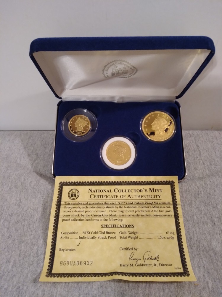 CC GOLD TRIBUTE PROOF 3 COIN SET