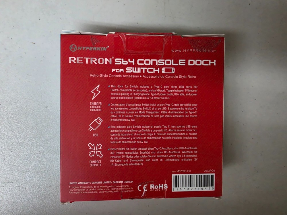 NEW SEALED RETRON S64 Console Dock - Nintendo Switch