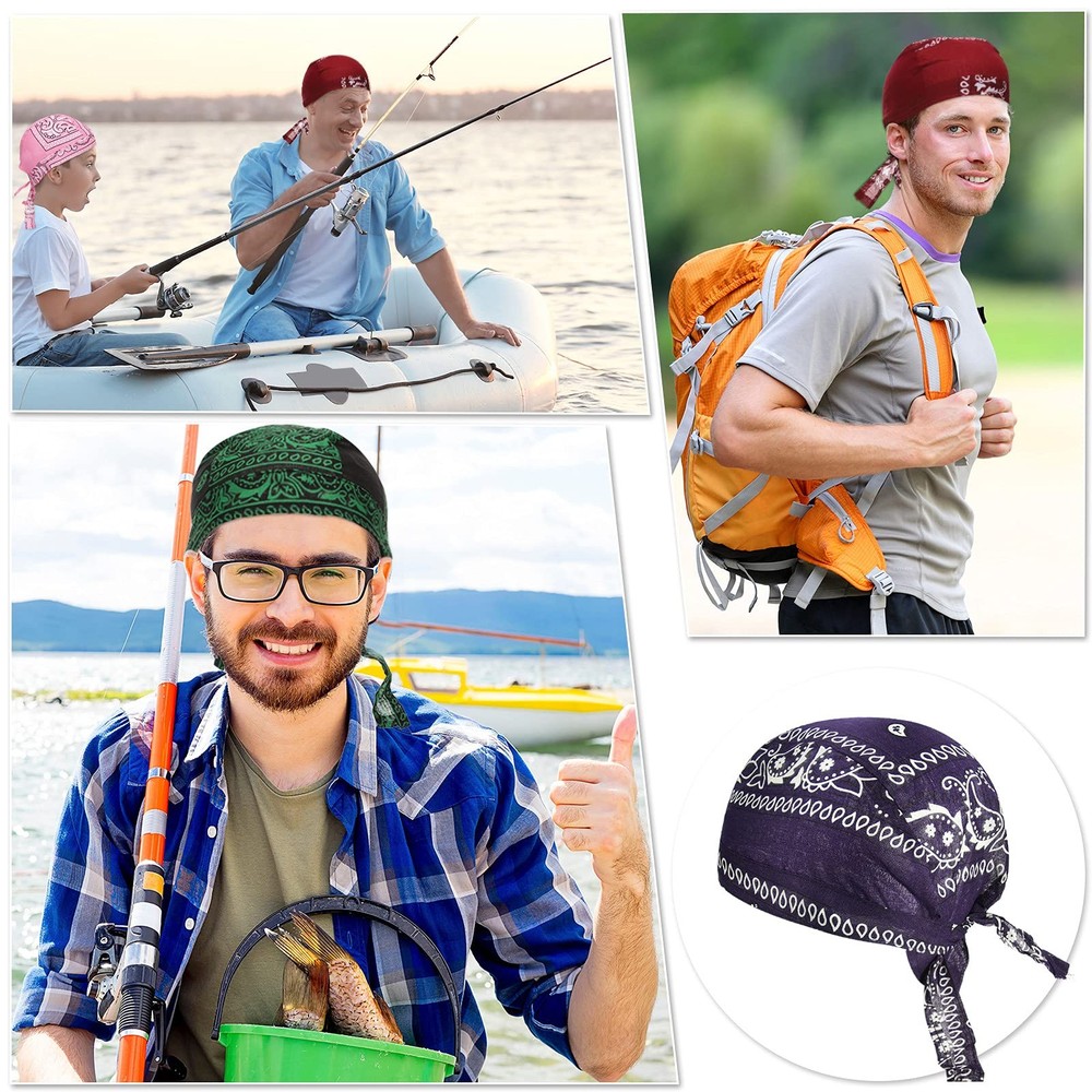 Xaatren 18 Pieces Do Rag Skull Cap Paisley Pattern 4X-Large, Multicolor