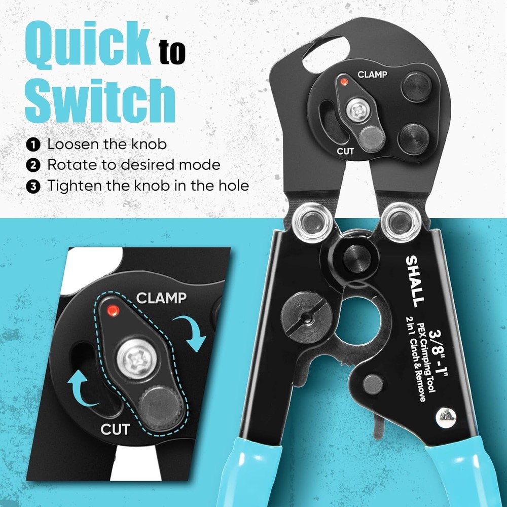 Complete PEX Crimping Clamp Tool Set with Ergonomic Handle & Storage Bag