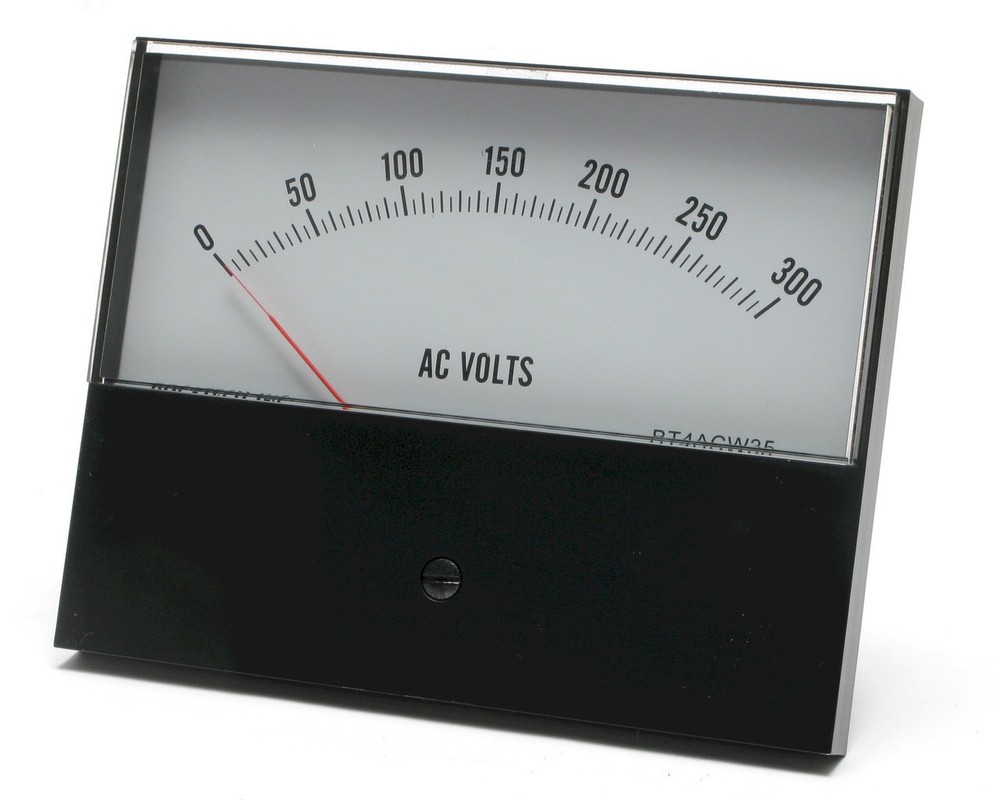0 - 300 Volt AC Analog Panel Meter, 4.5 Inch Meter