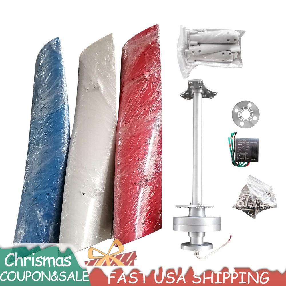 3-Blade Wind Turbine Generator Vertical Wind Power Device w/ Controller 12V 400W