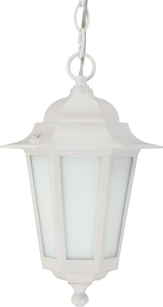 Nuvo Cornerstone 1 Light White Outdoor Hanging Lantern