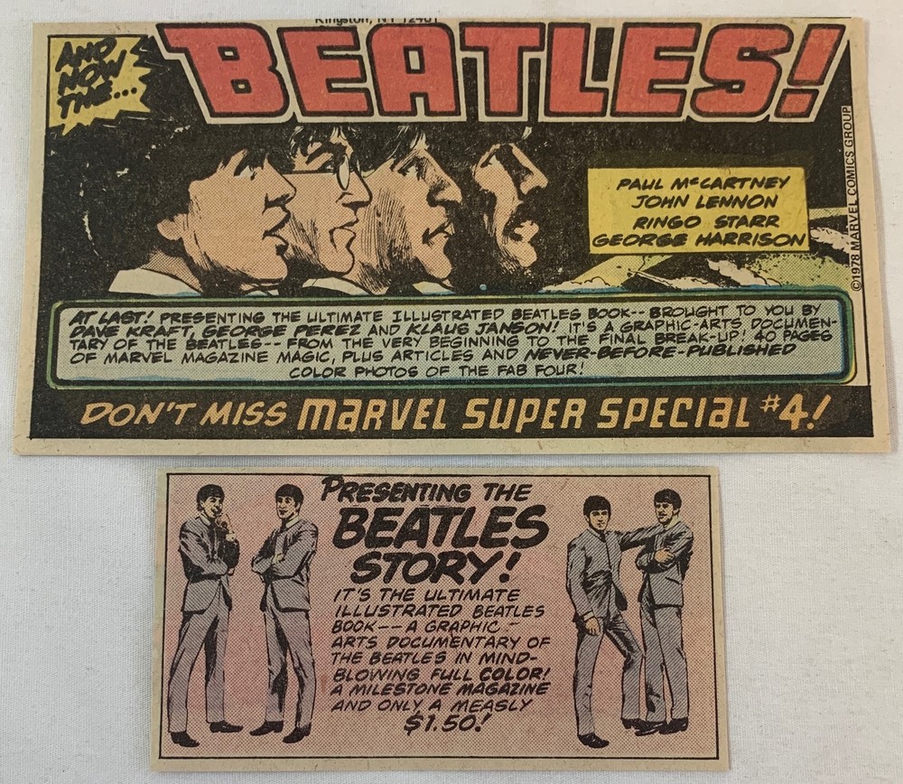 two small 1978 BEATLES cartoon ads