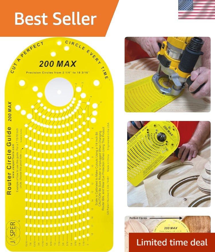 Jasper Model 200 Circle Guide Kit for Plunge Routers - Precision Cutting