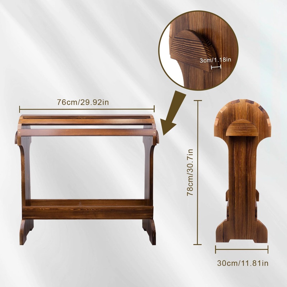 DigNew Large Wood Saddle Rack with Curved Top Surface,Bridle & walnut
