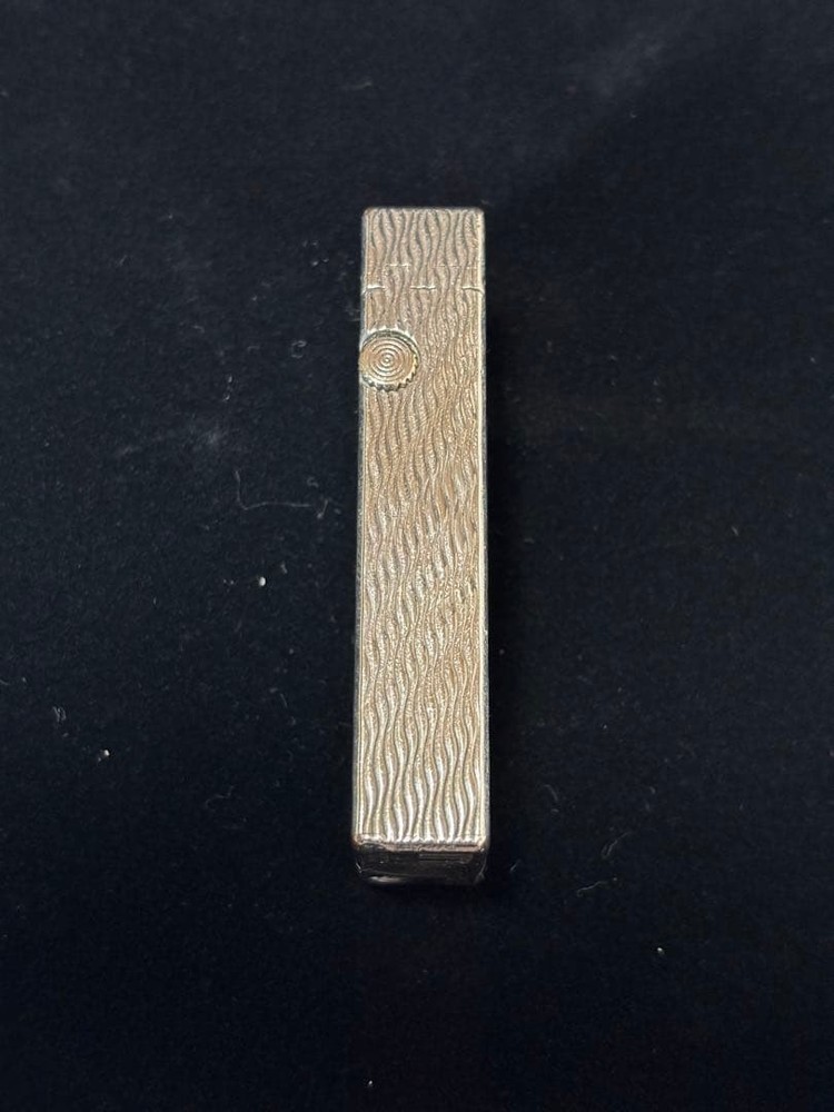 VINTAGE Dunhill Silver Gas Lighter Wave Pattern Serviced Working Japan