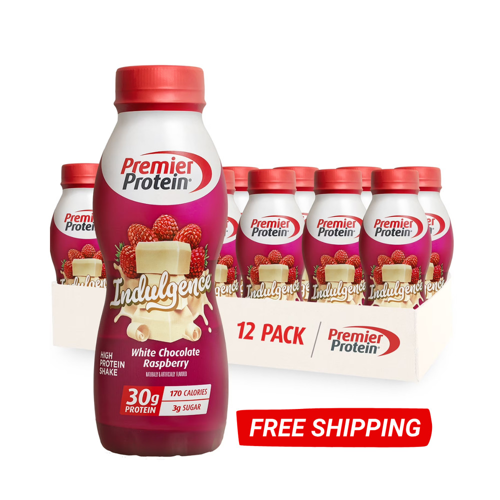 Premier Protein Indulgence Protein Shake, White Chocolate Raspberry, 12 Ct