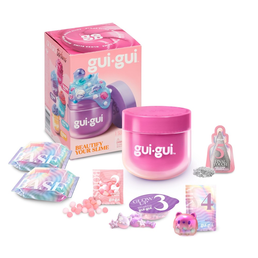 GUI Slime Kit - Scented 2-Pack Bundle, Clear & Gloss, 5 Step Pink