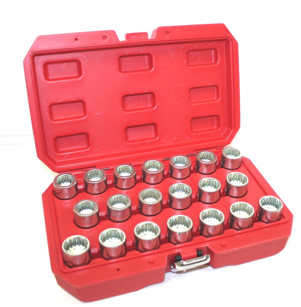 20pc Locking Wheel Nut Key Socket Master OEM Multi Spline For Porsche Cayenne VW