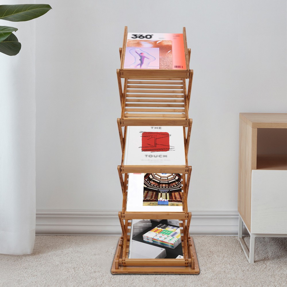 5 Layer Freestanding Magazine Rack Home Office Comic Display Organizer Stand