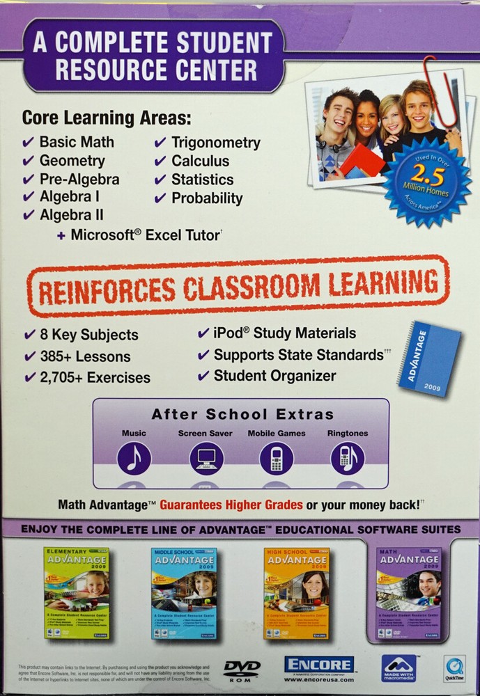Math Advantage: Study Skills Math Curriculum DVD Homeschool Grades 6-12, Age 11+